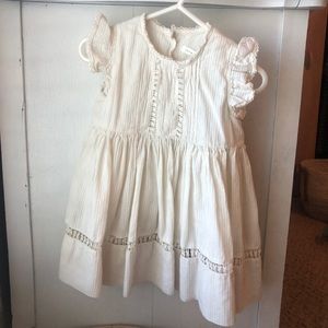 12m Noralee boutique cream dress with matching diaper cover